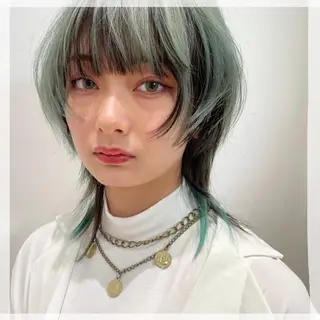 ミディアム カラー 🌺ウルフカット職人 新垣渚🐺のヘアスタイル