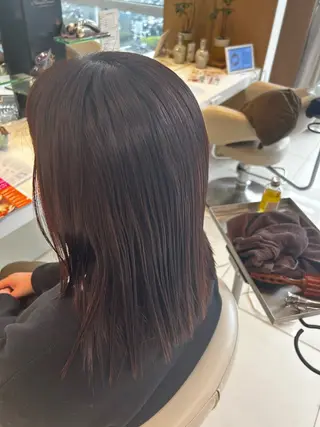 ミディアム カラー 縮毛矯正&髪質改善 西野のヘアスタイル
