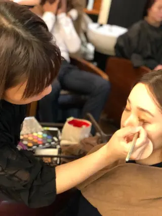 ミディアム カラー パーマ ヘアアレンジ メンズ キッズ ネイル マツエク・マツパ premier modelsのヘアスタイル