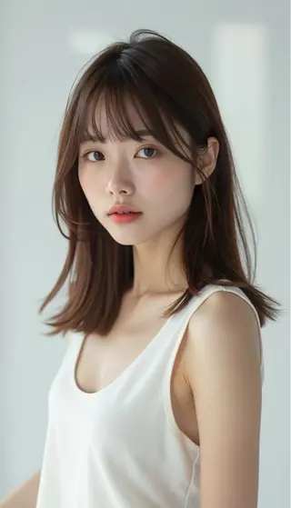 セミロング 前山未依亜 マエヤマミイアのヘアスタイル