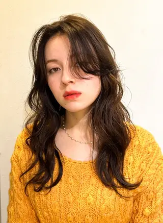ロング パーマ オリーブカラー/みづ き/ボブパーマ🤍のヘアスタイル