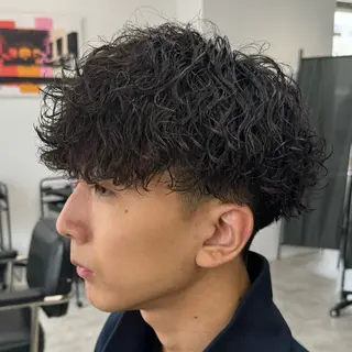 ショート パーマ メンズ メンズパーマ/波巻き 新潟/万代/夏芽🎀のヘアスタイル