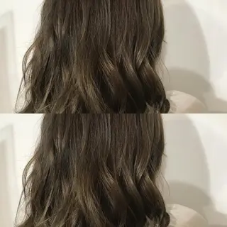 セミロング カラー 小栗 麻衣のヘアスタイル