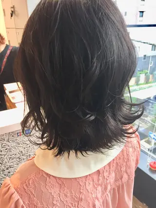 ミディアム 所渉/韓国レイヤー /ウルフカットのヘアスタイル