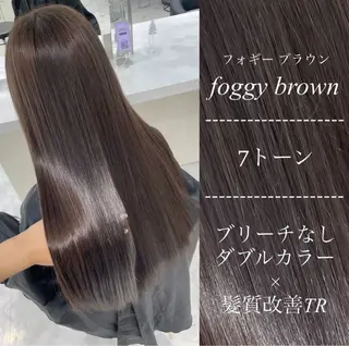 カラー 🤍ブリーチなし ブラウンhimi🤍のヘアスタイル