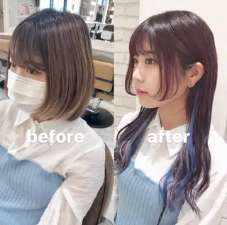 ミディアム カラー HAUS 片山みほのヘアスタイル
