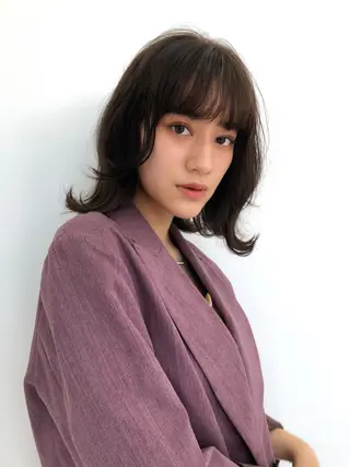 ミディアム カラー パーマ 💖美髪矯正💖 辻未侑のヘアスタイル