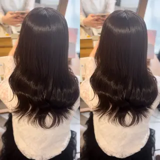 セミロング カラー 上尾韓国レイヤー/ 艶カラー/しの🫧のヘアスタイル