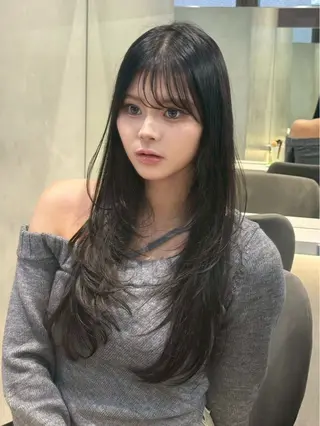 ロング カラー ヘアアレンジ 美髪縮毛矯正/ 透明感カラー吉田光佑のヘアスタイル