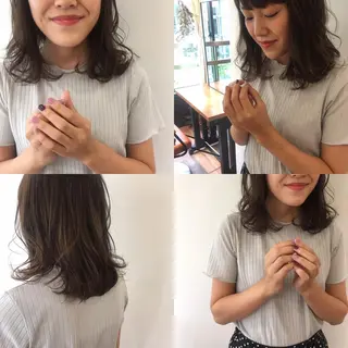 ミディアム カラー ネイル 透明感/レイヤー🎀 春カラー/エリコ🌈のヘアスタイル