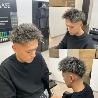 ショート カラー パーマ メンズ 清藤 竜輝のヘアスタイル