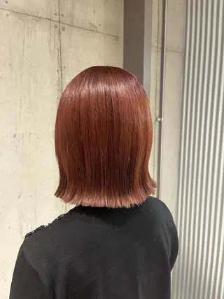 ミディアム カラー ヘアアレンジ ボブ×艶カラー 特化・リクト💥のヘアスタイル