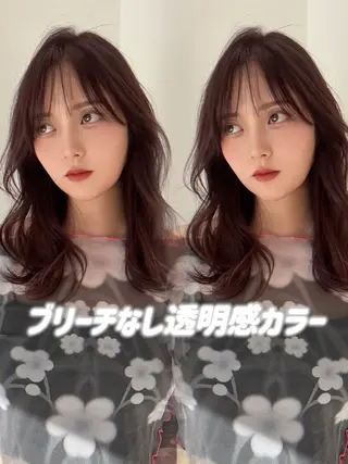 ミディアム カラー 柔らかい艶暖色 レイヤー🫧姫汝のヘアスタイル