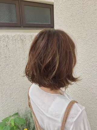 ショート カラー パーマ ヘアアレンジ 【白髪ぼかし 専門GBG】自由が丘のヘアスタイル