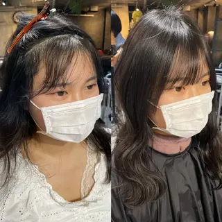 セミロング 毛流れが作れる 縮毛矯正/渡部純生のヘアスタイル