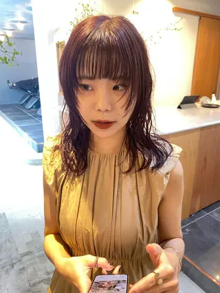 ミディアム 砂原 ひよりのヘアスタイル