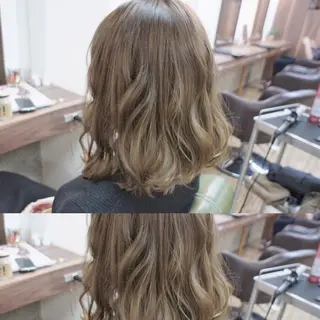 ミディアム カラー パーマ ヘアアレンジ 🟦髪質改善6年 💊YAMAMOTOのヘアスタイル