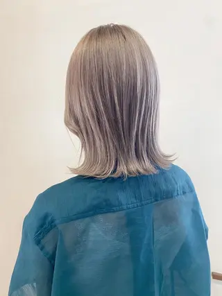 ミディアム レイヤー/顔まわり 縮毛矯正/月城宏清のヘアスタイル