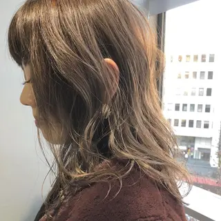 ミディアム カラー 低ダメージパーマ ケアパーマ/武田明大のヘアスタイル