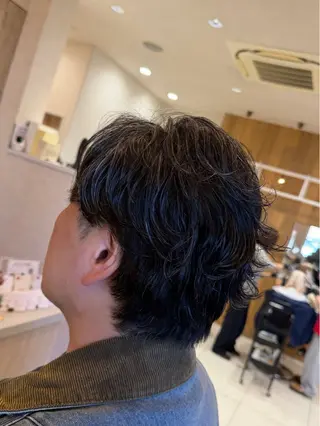 メンズ メンズ特化フェザー パーマ🚗タケシのヘアスタイル