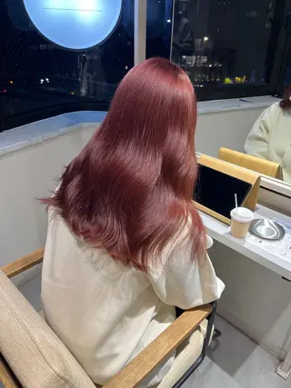ロング カラー kanta 梅田 韓国ハイトーンのヘアスタイル