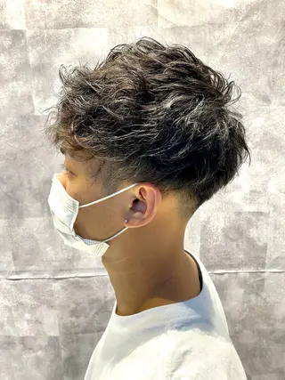 ショート パーマ メンズ 【𝐀𝐬𝐡大森】 石崎竜祐のヘアスタイル