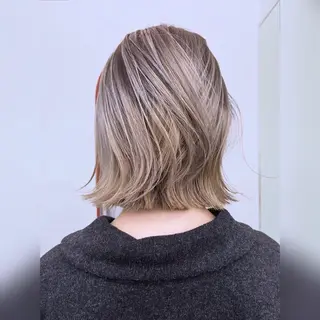 ミディアム カラー ムード造るハイトーン ケアブリーチ/ユウキのヘアスタイル