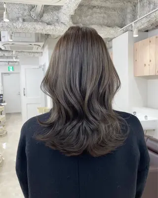 セミロング カラー 新宿/韓国ヘア/ 髪質改善ストレートのヘアスタイル