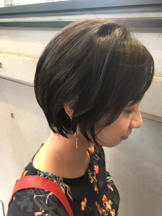 ショート カラー パーマ ヘアアレンジ 【白髪ぼかし 専門GBG】自由が丘のヘアスタイル