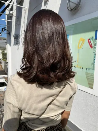 セミロング カラー 平 ちひろのヘアスタイル