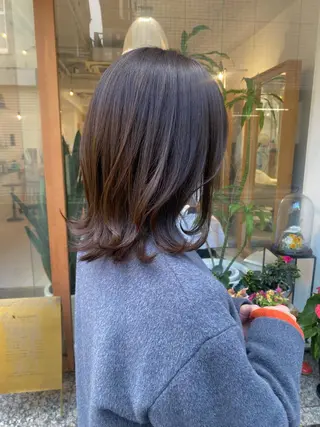 ミディアム カラー 安永 涼のヘアスタイル