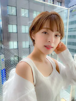 ショート カラー 顔周りレイヤー/ボブ 銀座✨中野まさひろのヘアスタイル
