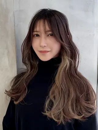 ロング カラー 色気レイヤースタイル 洒落色気ヘアマサトのヘアスタイル