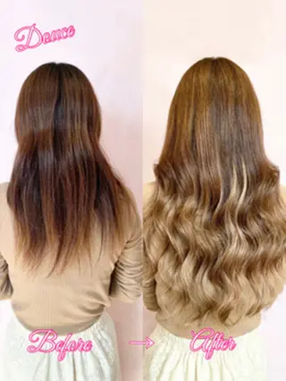 ロング カラー ヘアアレンジ チビ編み込みエクステ シールEXどぅ〜すのヘアスタイル