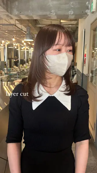 セミロング カラー 海外レイヤー /NAGISAのヘアスタイル