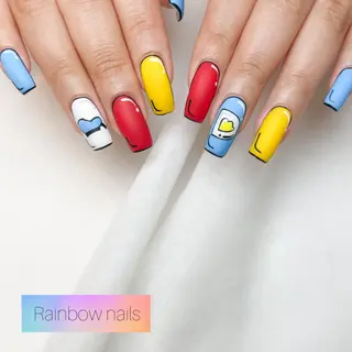 ネイル Rainbow nailsくろちゃんのネイルデザイン