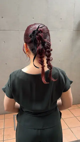 セミロング ヘアアレンジ 🎗️【ヘアセット 美眉】吉川玲🎗️のヘアスタイル