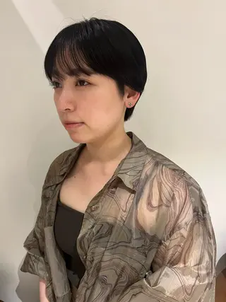 ショート 透明感カラー/似合わ せカット/大島実加永のヘアスタイル