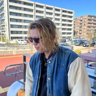 ミディアム 颯/ピンパーマ/ウル フ/カットモデル募集のヘアスタイル