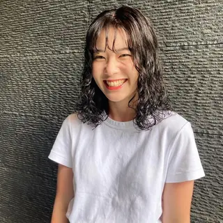 セミロング カラー パーマ KAWATOKO MISUZUのヘアスタイル