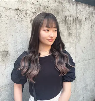 セミロング カラー 🔗透明感カラー🔗 エクステ✂️はるちかのヘアスタイル