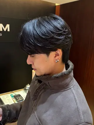 ショート パーマ メンズ カルマパーマ韓国ヘア shiryuのヘアスタイル