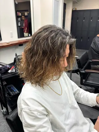 パーマ メンズ スパイキーパーマ 柏NO1 藤本葉のヘアスタイル
