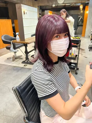 ミディアム カラー haco＋所属・圧倒的デザイン力 店長🎨RENAのヘアスタイル