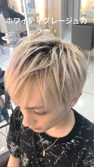 ショート カラー メンズ 髪質改善/美髪矯 正ヤマモトハルキのヘアスタイル