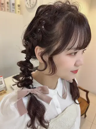 ロング カラー ヘアアレンジ マツエク・マツパ アイブロウ 透明感カラー🫧ヘア セット🫧松本菜月の眉毛・アイブロウイメージ