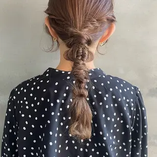 ロング ヘアアレンジ 垢抜け小顔レイヤー オリーブ/スミレのヘアスタイル