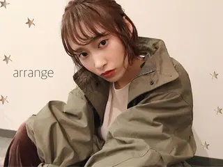 ミディアム カラー ヘアアレンジ 市川 千夏のヘアスタイル