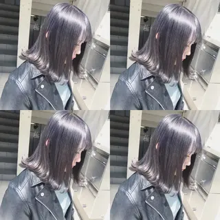 ミディアム カラー ヘアアレンジ TAKUMAブリーチ /切りっぱなし🪽のヘアスタイル