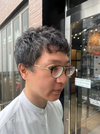 ミディアム カラー パーマ メンズ 久木原 ゆりのヘアスタイル